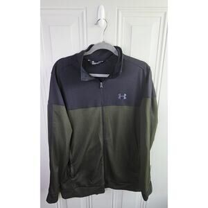 Under Armour Green Fitted Mens XL Track Jacket Zip UP Collared Active Wear Gym